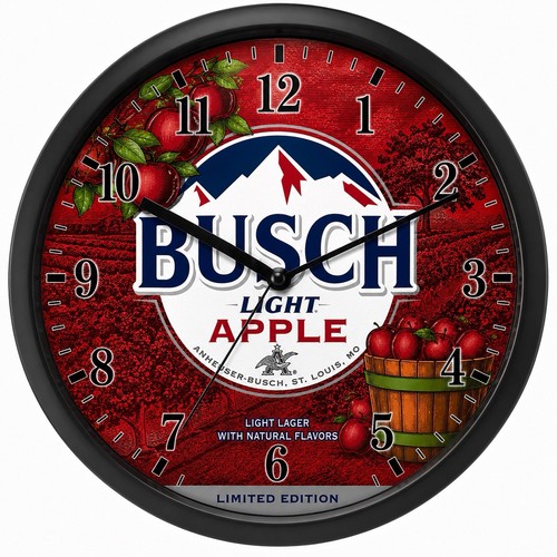 Busch light apple beer clock - apple,