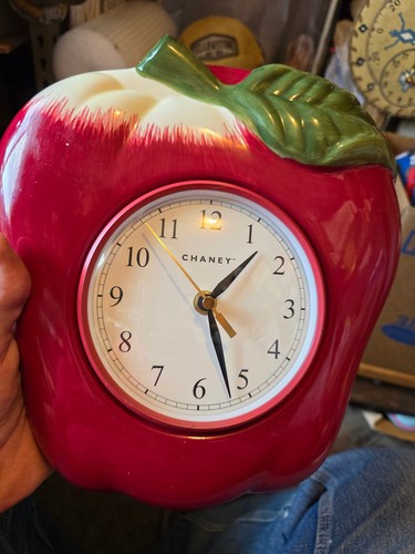 Vintage chaney apple clock - apple,